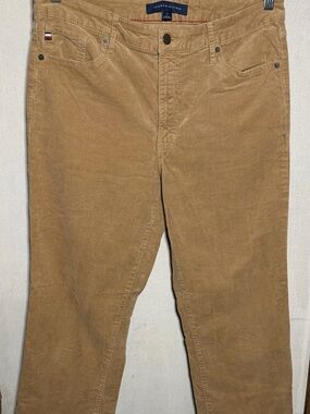 Tommy Hilfiger Corduroy Pants Women’s Size 12 Tan Straight Leg Mid Rise